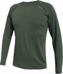 Ibrak merino tričko - tm. khaki